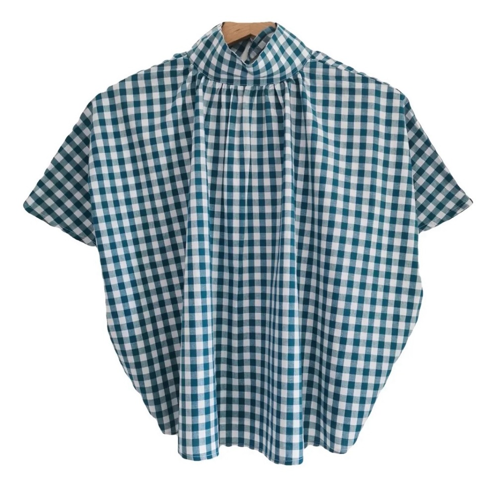 Maria de la Orden Green and White Checkered Shirt